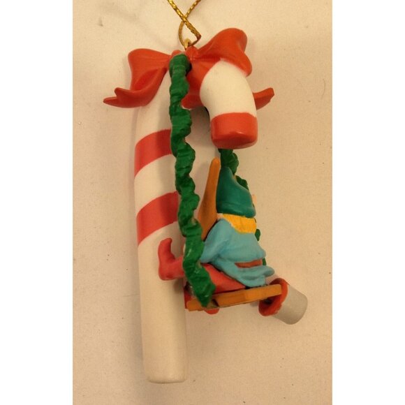Elf Painting Candy Cane Ornament Christmas Striped Delight First Edition 1991 - Picture 3 of 9